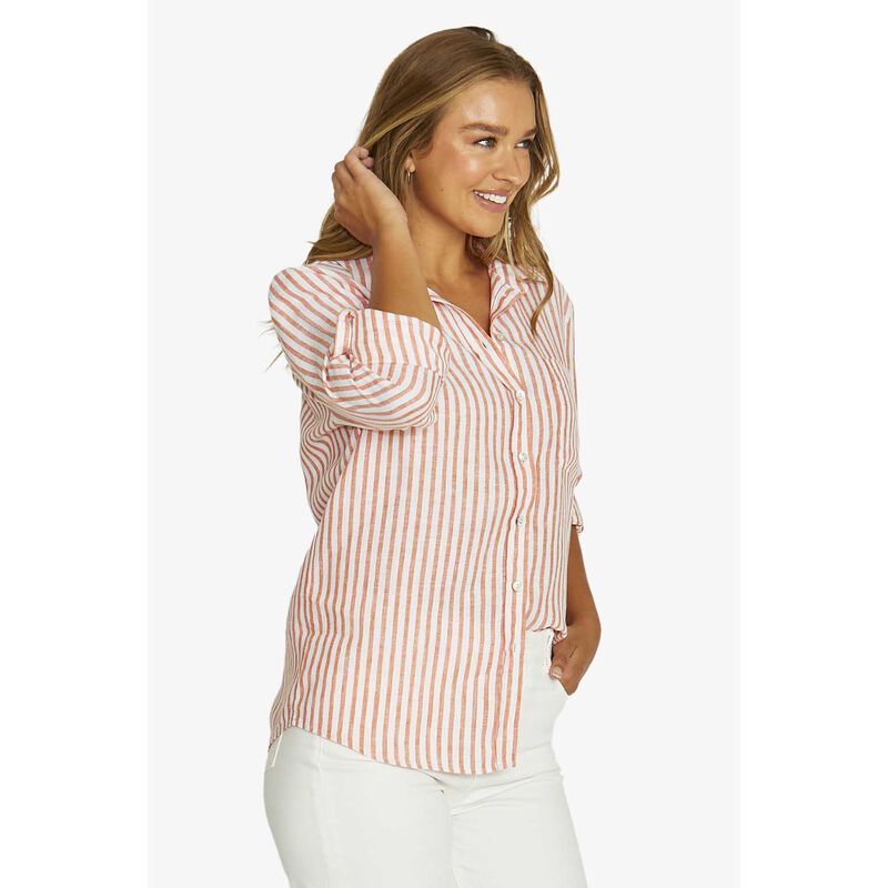 Jump Striped Linen Shirt image number 6